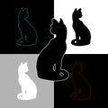 Images of cats. Vector illustration. Set of cat silhouettes Royalty Free Stock Photo