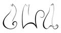 Images of cats on a white background. Abstract cats line. Vector illustration Royalty Free Stock Photo
