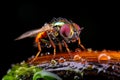 Images created from AI, Macro close-up of an insect, housefly,