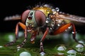 Images created from AI, Macro close-up of an insect, housefly,