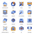 Images gallery icons set in flat style.