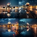 Images generated from AI, Picture of an airplane parked in the airport Royalty Free Stock Photo