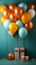 Images generated from AI, Picture of balloons and gift boxes, during the New Year and Christmas festivals