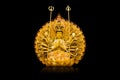 The images of Guanyin on black background