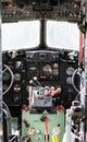 YORK, UK - 6TH AUGUST 2019: WW2 Douglas Dakota IV C-47B cockpit shot from the inside on a bright sunny day