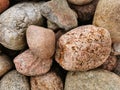 Images of large and small stones on texture, background, pattern Royalty Free Stock Photo