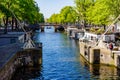 Amsterdam Canals and on an early Sunday morning Royalty Free Stock Photo