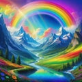 Images shows and insanity also showing rainbow colors and psychedelic colors could be used as landscapes or wallpapers