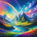 Images shows and insanity also showing rainbow colors and psychedelic colors could be used as landscapes or wallpapers