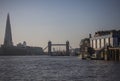 The river Thames - The Shard and Tower Bridge.