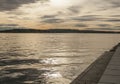 Oslo, Norway, Europe - sunset seen from Aker Bigge.