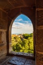 View from a window in the Castelo de San Jorge, San Jorge Castle, Lisbon Royalty Free Stock Photo