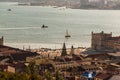 View of the Praco Cammercia from the Castelo de San Jorge, San Jorge Castle, Lisbon Royalty Free Stock Photo