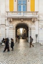 Arched entrance to Rua dos Sapateiros, Lisbon