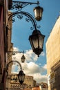 Traditional lamps outside shops in Lisbon, Portugal