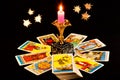 Tarot cards are a system of symbols that appeared in the middle Ages in the XIV-XVI century, nowadays used for divination.