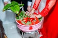 Images of Vietnamese weddings 02: the bride and groom take betel leaf and betel nut