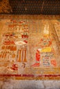 Images on the wall in the Chapel of Anubis at the middle terrace of Mortuary Hatshepsut Temple
