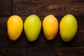 ImageStock Artistic capture of mangos arranged neatly on the kitchen table