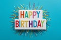 ImageStock Happy birthday celebration with colorful design, greeting card concept Royalty Free Stock Photo