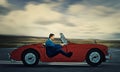 Imaginary car driving Royalty Free Stock Photo