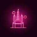 Imaginary castle neon icon. Elements of Imaginary house set. Simple icon for websites, web design, mobile app, info graphics