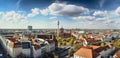 Imaginary center of Eastern Berlin, panoramic AI generative bird view