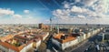 Imaginary center of Eastern Berlin, panoramic AI generative bird view