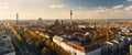 Imaginary center of Eastern Berlin, panoramic AI generative bird view