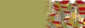 Imaginary city inspired by the old italian Tuscan towns - Web banner design concept with copy space for inserting text - I`m the