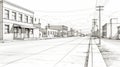 Imaginary Town Street: Tonal Sharpness, Comic Book Inspired Sketch