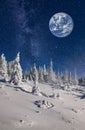 Imaginary view of big blue planet in the sky Royalty Free Stock Photo