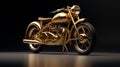 Vintage motorcycle completely covered in gold