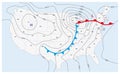 Imaginary weather map of the United States of America