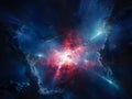 Imagination of a Big bang explosion. The beginning of a Universe.