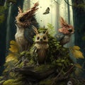 The Imagination-Inducing Fairytale Forest Creatures - aI generated Royalty Free Stock Photo