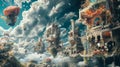 Imagination Unleashed: Surreal Street Art Wonderland./n