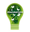 Imagination vector concept illustration in paper art style