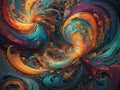 imaginative, abstract digital art painting exploring swirling organic shapes-generated by ai