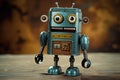 Imaginative Cartoon tin robot. Generate Ai