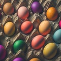 An imaginative creation showcasing Easter eggs artfully arranged, generative AI Royalty Free Stock Photo