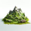 Imaginative 3d Mountain Rendering With Detailed Miniatures