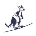Joyful Kangaroo in Slacklining Royalty Free Stock Photo