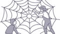Collaborative Creation of a Complex Spider Web, Teamwork Concept vector design Generative AI Royalty Free Stock Photo