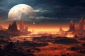 Imaginative landscape of alien planet Royalty Free Stock Photo