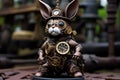 Imaginative Steampunk Easter rabbit. Generate ai Royalty Free Stock Photo