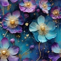 Imaginative Windflower Field with Vibrant Flowers AI Generated