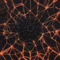 abstract spiderweb doodle pattern neon light background Royalty Free Stock Photo