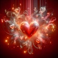 Imagine beautiful glowing translucent transparent hearts.