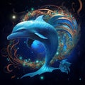 Celestial Spirals - A Dolphin Dancing among the Stars